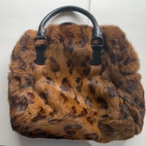 Fuzzy Fur Bag in Leopard Print